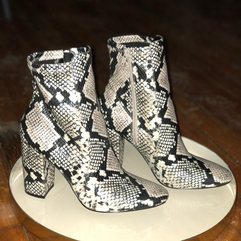 Also snakeskin heel